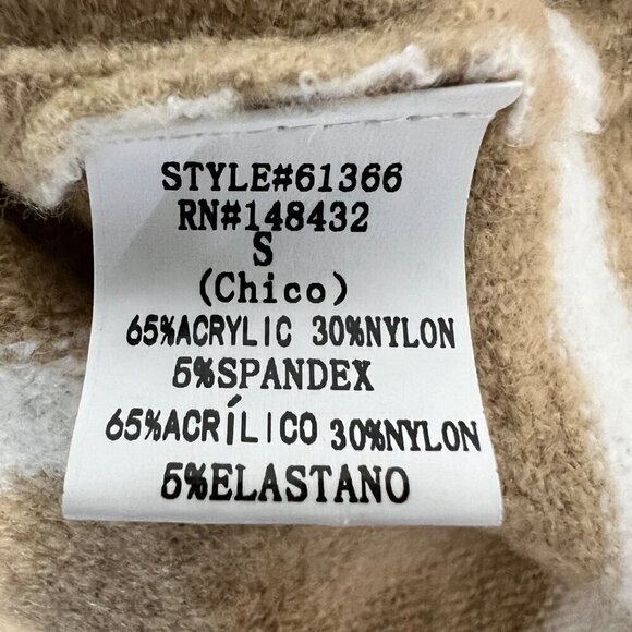 Becaal Women’s Long Sleeve Boat Neck Beige/White Striped Pullover Sweater S Soft - Picture 8 of 8